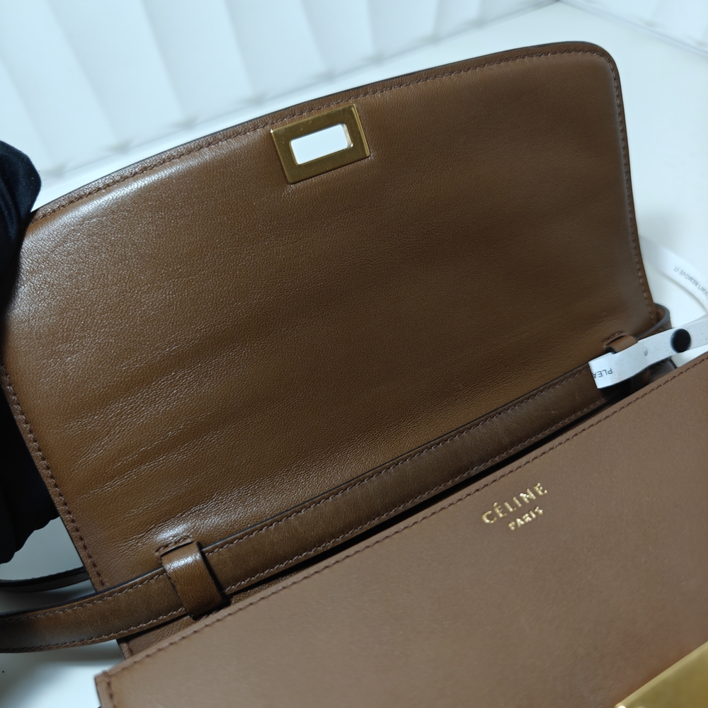 Celine Classic Box Flap Medium Calfskin Leather Bag Caramel - Picture 9 of 16